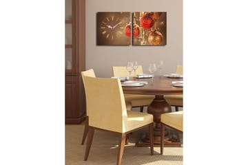 Dekorativ Canvasbilde med Klokke 2 Deler - Flerfarget - Interiør - Veggdekorasjon - Klokker