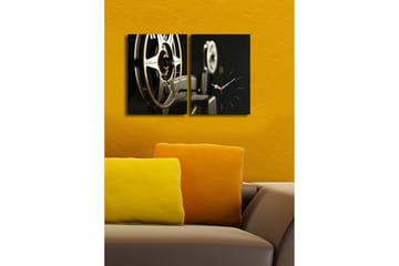 Dekorativ Canvasbilde med Klokke 2 Deler - Flerfarget - Interiør - Veggdekorasjon - Klokker