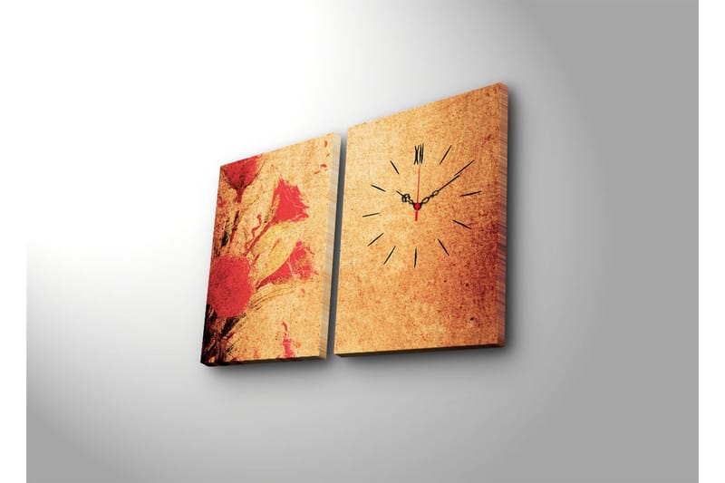 Dekorativ Canvasbilde med Klokke 2 Deler - Flerfarget - Interiør - Veggdekorasjon - Klokker