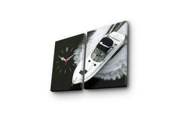 Dekorativ Canvasbilde med Klokke 2 Deler - Flerfarget - Interiør - Veggdekorasjon - Klokker