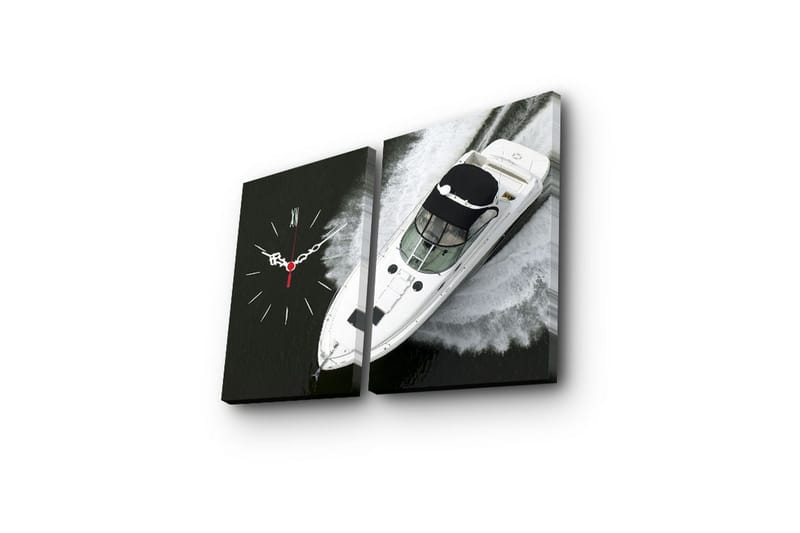 Dekorativ Canvasbilde med Klokke 2 Deler - Flerfarget - Interiør - Veggdekorasjon - Klokker