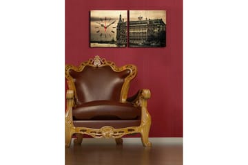 Dekorativ Canvasbilde med Klokke 2 Deler - Flerfarget - Interiør - Veggdekorasjon - Klokker