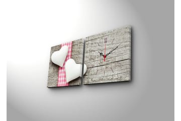 Dekorativ Canvasbilde med Klokke 2 Deler - Flerfarget - Interiør - Veggdekorasjon - Klokker