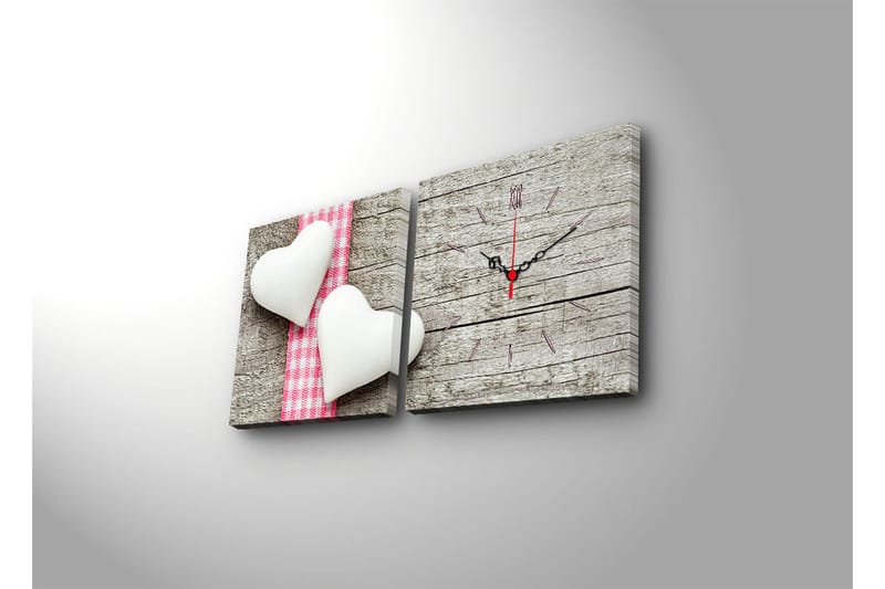 Dekorativ Canvasbilde med Klokke 2 Deler - Flerfarget - Interiør - Veggdekorasjon - Klokker