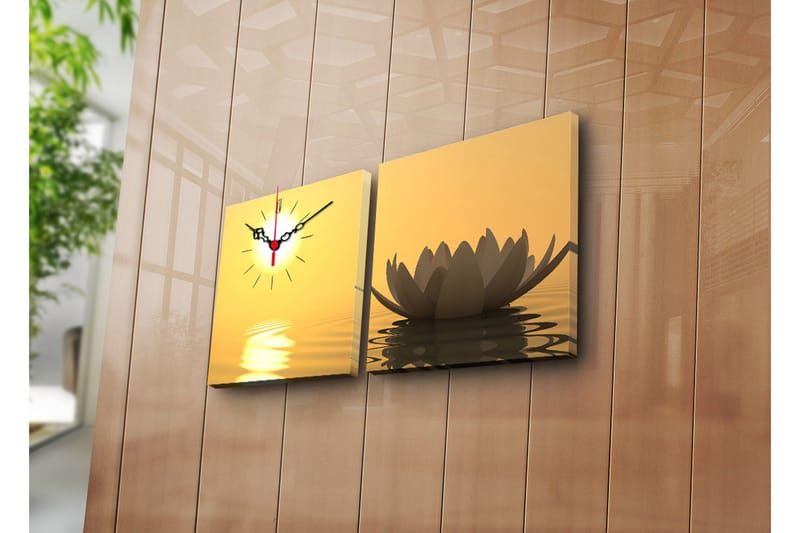 Dekorativ Canvasbilde med Klokke 2 Deler, Flerfarget