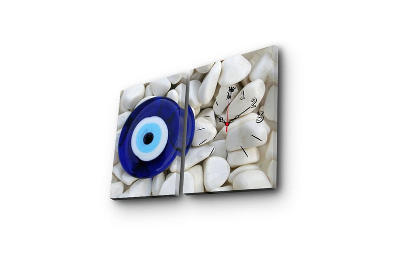 Dekorativ Canvasbilde med Klokke 2 Deler - Flerfarget - Interiør - Veggdekorasjon - Klokker