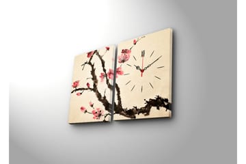 Dekorativ Canvasbilde med Klokke 2 Deler - Flerfarget - Interiør - Veggdekorasjon - Klokker