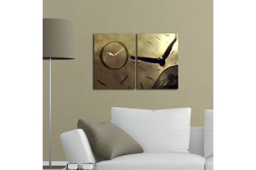 Dekorativ Canvasbilde med Klokke 2 Deler - Flerfarget - Interiør - Veggdekorasjon - Klokker