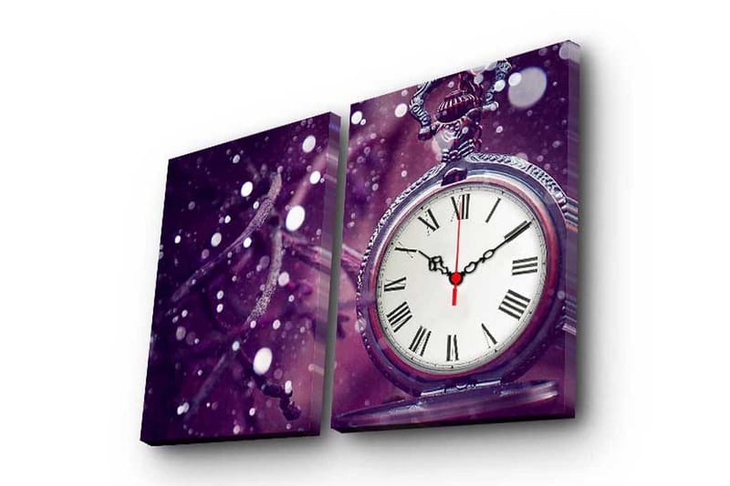 Dekorativ Canvasbilde med Klokke 2 Deler, Flerfarget