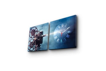 Dekorativ Canvasbilde med Klokke 2 Deler - Flerfarget - Interiør - Veggdekorasjon - Klokker