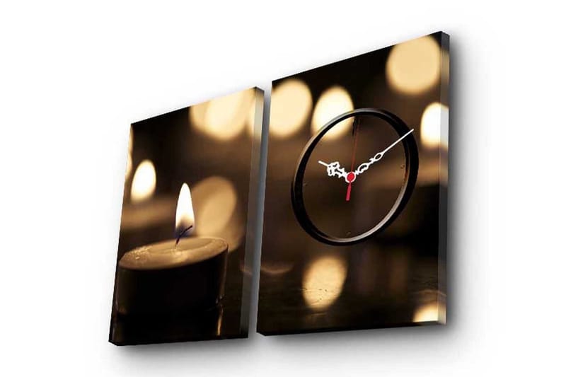 Dekorativ Canvasbilde med Klokke 2 Deler, Flerfarget