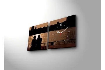 Dekorativ Canvasbilde med Klokke 2 Deler - Flerfarget - Interiør - Veggdekorasjon - Klokker