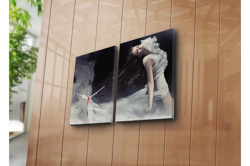 Dekorativ Canvasbilde med Klokke 2 Deler, Flerfarget