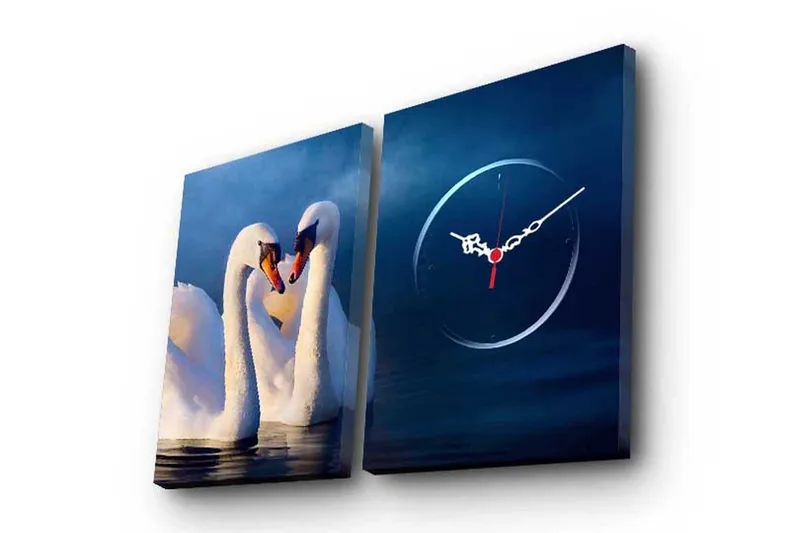 Dekorativ Canvasbilde med Klokke 2 Deler, Flerfarget