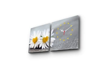 Dekorativ Canvasbilde med Klokke 2 Deler - Flerfarget - Interiør - Veggdekorasjon - Klokker