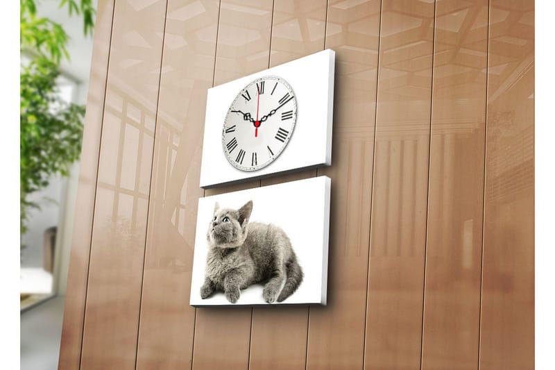 Dekorativ Canvasbilde med Klokke 2 Deler, Flerfarget