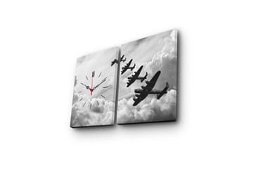 Dekorativ Canvasbilde med Klokke 2 Deler - Flerfarget - Interiør - Veggdekorasjon - Klokker