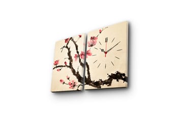 Dekorativ Canvasbilde med Klokke 2 Deler - Flerfarget - Interiør - Veggdekorasjon - Klokker