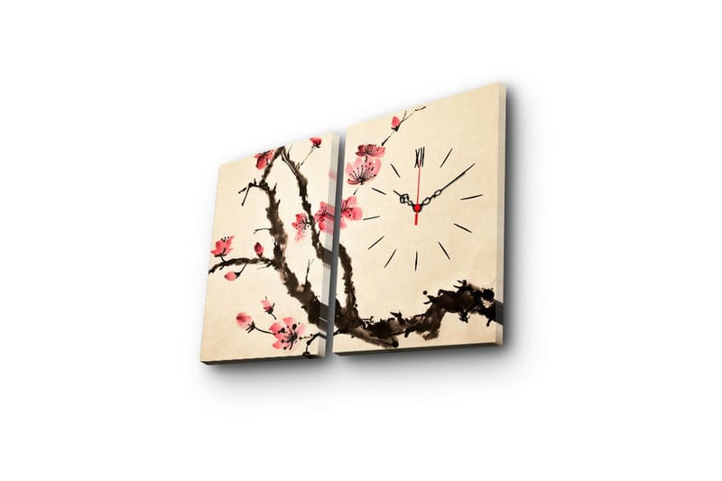 Dekorativ Canvasbilde med Klokke 2 Deler - Flerfarget - Interiør - Veggdekorasjon - Klokker