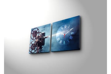 Dekorativ Canvasbilde med Klokke 2 Deler - Flerfarget - Interiør - Veggdekorasjon - Klokker