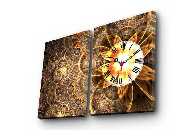 Dekorativ Canvasbilde med Klokke 2 Deler, Flerfarget