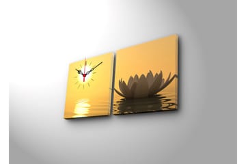 Dekorativ Canvasbilde med Klokke 2 Deler - Flerfarget - Interiør - Veggdekorasjon - Klokker