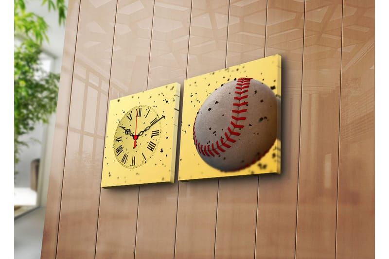 Dekorativ Canvasbilde med Klokke 2 Deler, Flerfarget