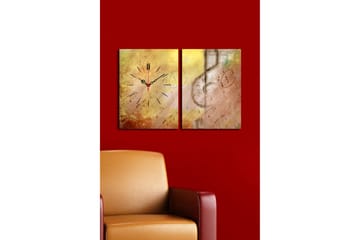 Dekorativ Canvasbilde med Klokke 2 Deler - Flerfarget - Interiør - Veggdekorasjon - Klokker