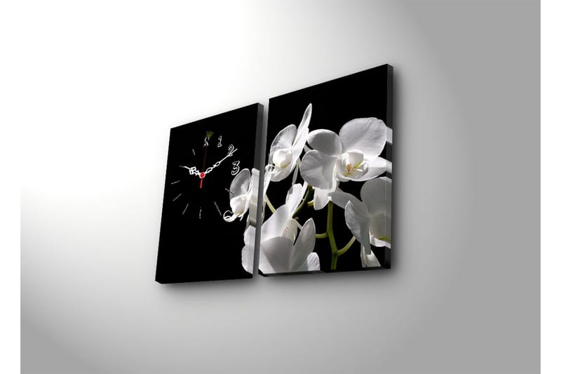 Dekorativ Canvasbilde med Klokke 2 Deler - Flerfarget - Interiør - Veggdekorasjon - Klokker