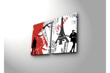 Dekorativ Canvasbilde med Klokke 2 Deler - Flerfarget - Interiør - Veggdekorasjon - Klokker