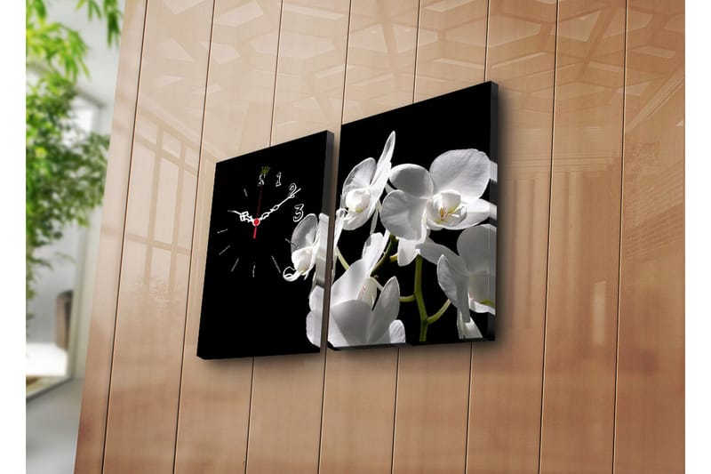 Dekorativ Canvasbilde med Klokke 2 Deler, Flerfarget