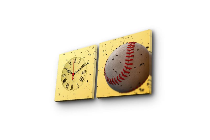 Dekorativ Canvasbilde med Klokke 2 Deler - Flerfarget - Interiør - Veggdekorasjon - Klokker