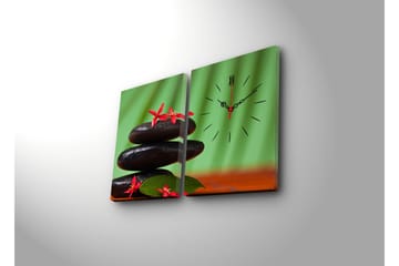 Dekorativ Canvasbilde med Klokke 2 Deler - Flerfarget - Interiør - Veggdekorasjon - Klokker