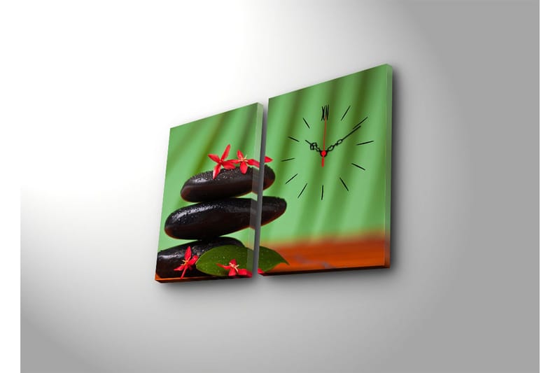 Dekorativ Canvasbilde med Klokke 2 Deler - Flerfarget - Interiør - Veggdekorasjon - Klokker