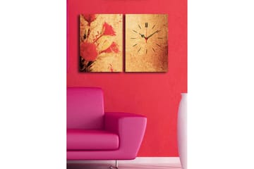 Dekorativ Canvasbilde med Klokke 2 Deler - Flerfarget - Interiør - Veggdekorasjon - Klokker