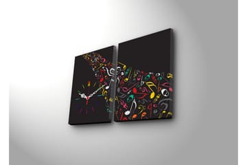 Dekorativ Canvasbilde med Klokke 2 Deler - Flerfarget - Interiør - Veggdekorasjon - Klokker