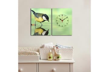 Dekorativ Canvasbilde med Klokke 2 Deler - Flerfarget - Interiør - Veggdekorasjon - Klokker