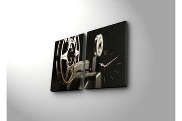 Dekorativ Canvasbilde med Klokke 2 Deler - Flerfarget - Interiør - Veggdekorasjon - Klokker