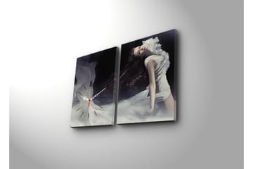 Dekorativ Canvasbilde med Klokke 2 Deler - Flerfarget - Interiør - Veggdekorasjon - Klokker