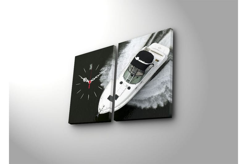 Dekorativ Canvasbilde med Klokke 2 Deler - Flerfarget - Interiør - Veggdekorasjon - Klokker