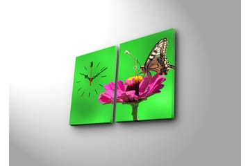 Dekorativ Canvasbilde med Klokke 2 Deler - Flerfarget - Interiør - Veggdekorasjon - Klokker