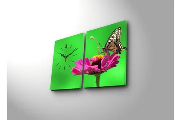 Dekorativ Canvasbilde med Klokke 2 Deler - Flerfarget - Interiør - Veggdekorasjon - Klokker