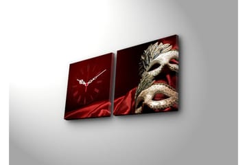 Dekorativ Canvasbilde med Klokke 2 Deler - Flerfarget - Interiør - Veggdekorasjon - Klokker