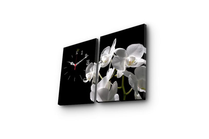 Dekorativ Canvasbilde med Klokke 2 Deler - Flerfarget - Interiør - Veggdekorasjon - Klokker