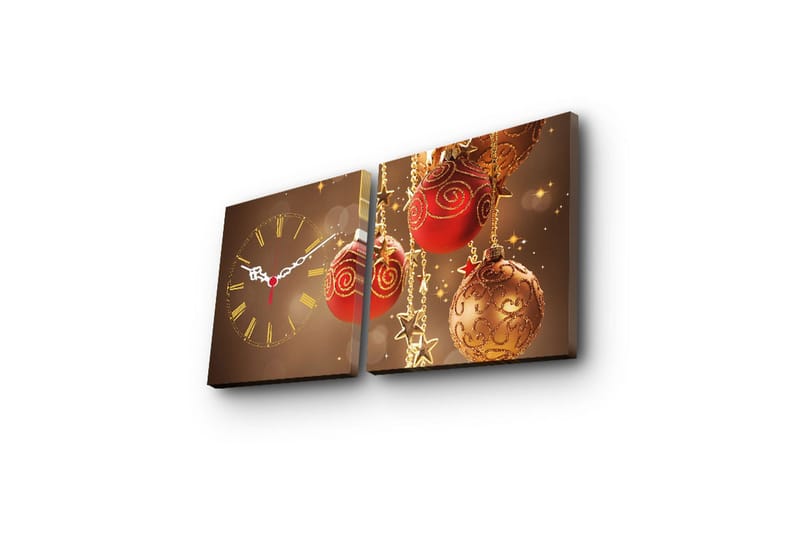 Dekorativ Canvasbilde med Klokke 2 Deler - Flerfarget - Interiør - Veggdekorasjon - Klokker