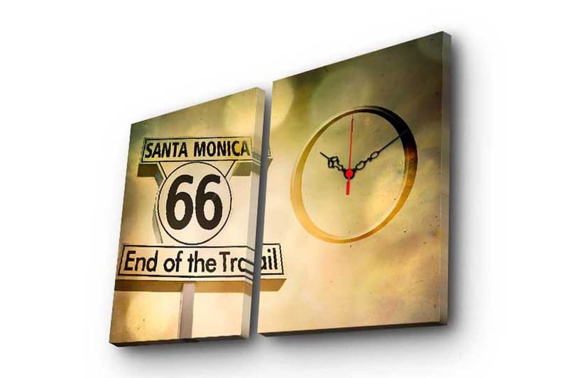 Dekorativ Canvasbilde med Klokke 2 Deler, Flerfarget