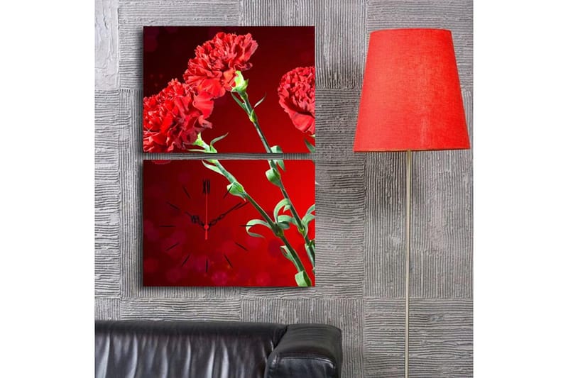 Dekorativ Canvasbilde med Klokke 2 Deler - Flerfarget - Interiør - Veggdekorasjon - Klokker