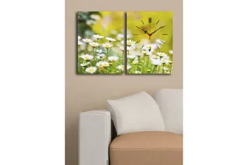 Dekorativ Canvasbilde med Klokke 2 Deler - Flerfarget - Interiør - Veggdekorasjon - Klokker