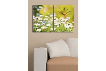 Dekorativ Canvasbilde med Klokke 2 Deler - Flerfarget - Interiør - Veggdekorasjon - Klokker