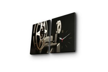 Dekorativ Canvasbilde med Klokke 2 Deler - Flerfarget - Interiør - Veggdekorasjon - Klokker